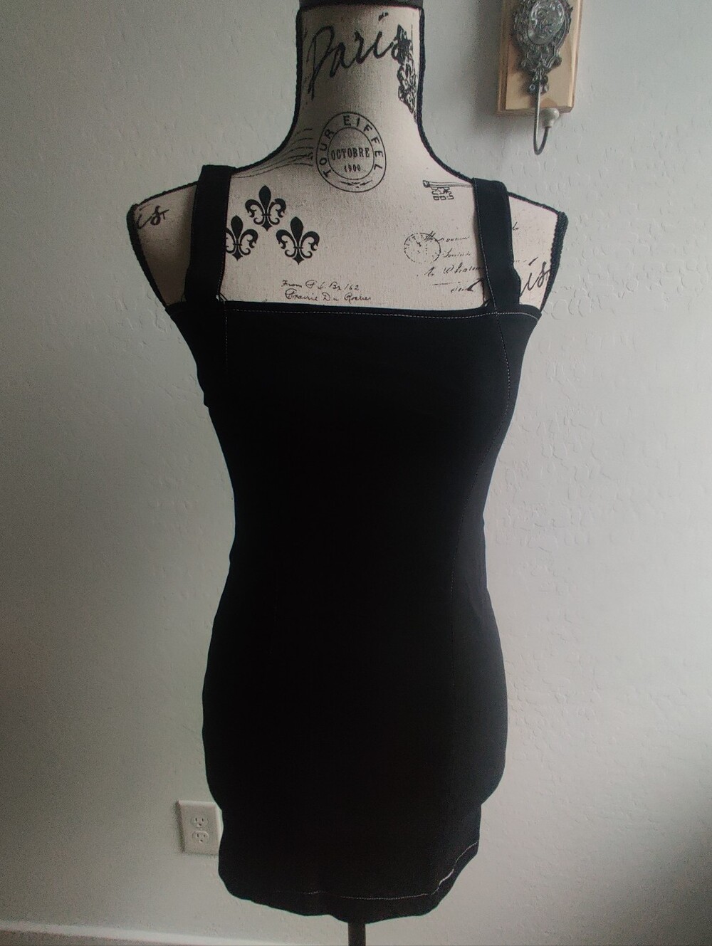 🆕 Do My Self Black Gothic Metal Chain Square Neck Bodycon Tunic Concert_Medium